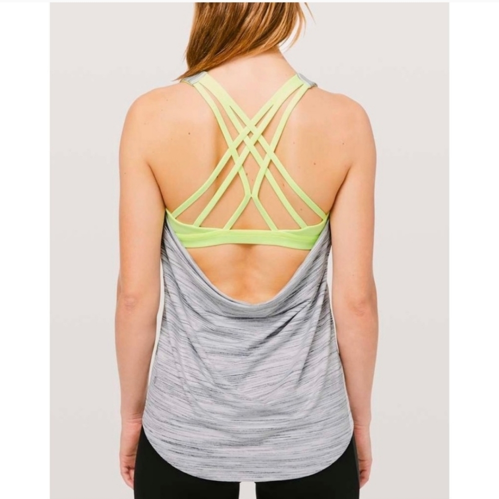 Lululemon Athletica Slay the Studio 2 in 1 Tank Space Dye and Neon Green